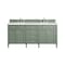 James Martin Vanities Brittany 72in Double Vanity, Smokey Celadon w/ 3 CM White Zeus Top 650-V72-SC-3WZ - alternate 1